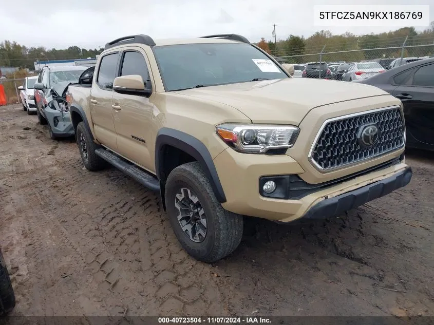 2019 Toyota Tacoma Trd Off Road VIN: 5TFCZ5AN9KX186769 Lot: 40723504