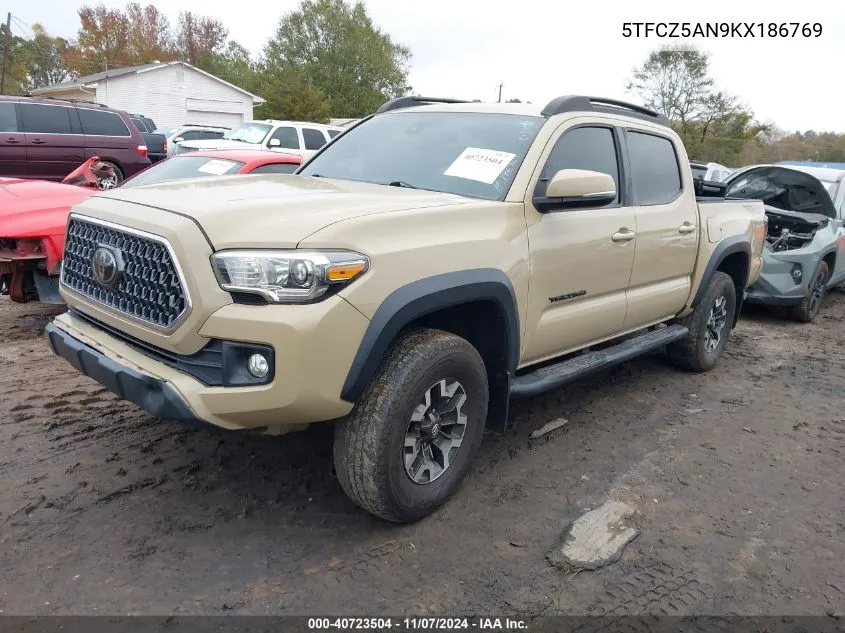 2019 Toyota Tacoma Trd Off Road VIN: 5TFCZ5AN9KX186769 Lot: 40723504