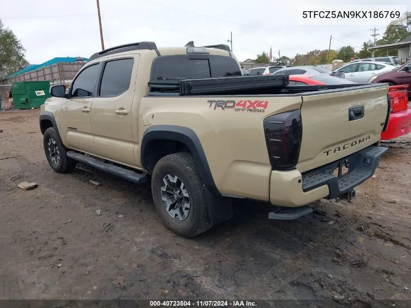 2019 Toyota Tacoma Trd Off Road VIN: 5TFCZ5AN9KX186769 Lot: 40723504