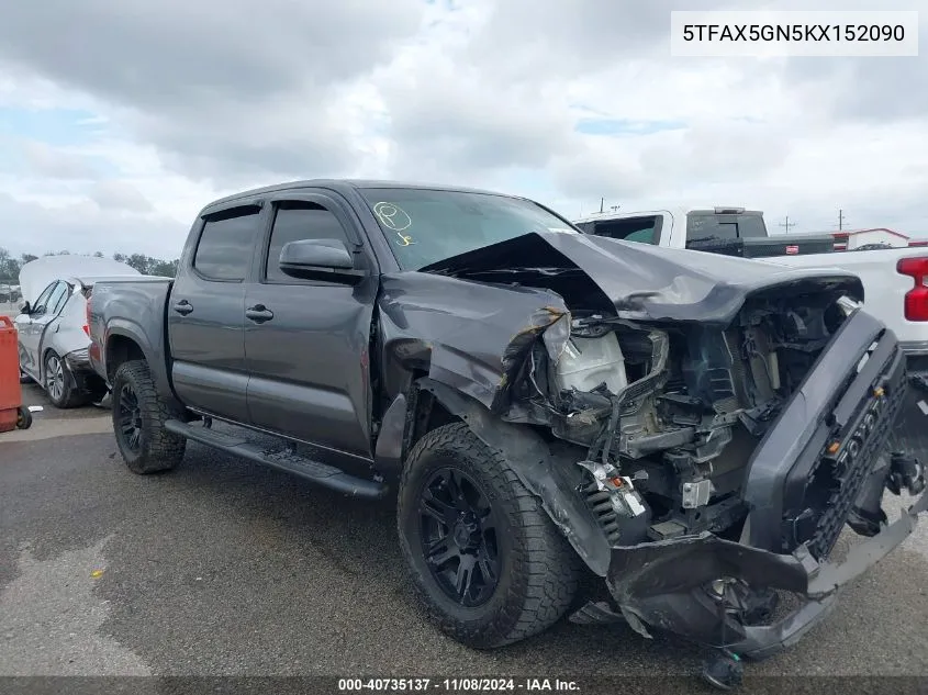 2019 Toyota Tacoma Sr VIN: 5TFAX5GN5KX152090 Lot: 40735137