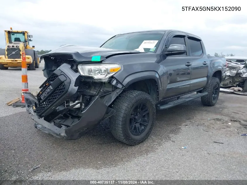 2019 Toyota Tacoma Sr VIN: 5TFAX5GN5KX152090 Lot: 40735137