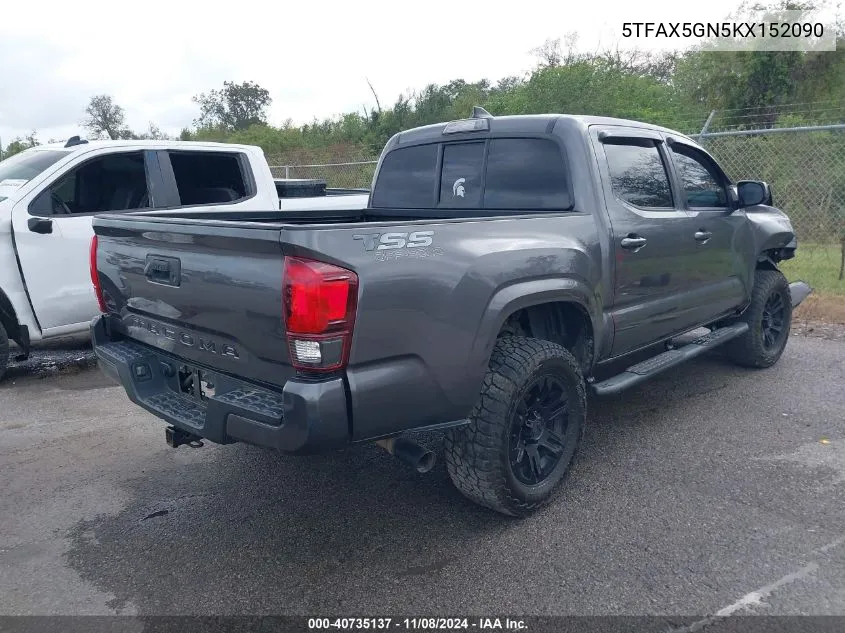 2019 Toyota Tacoma Sr VIN: 5TFAX5GN5KX152090 Lot: 40735137