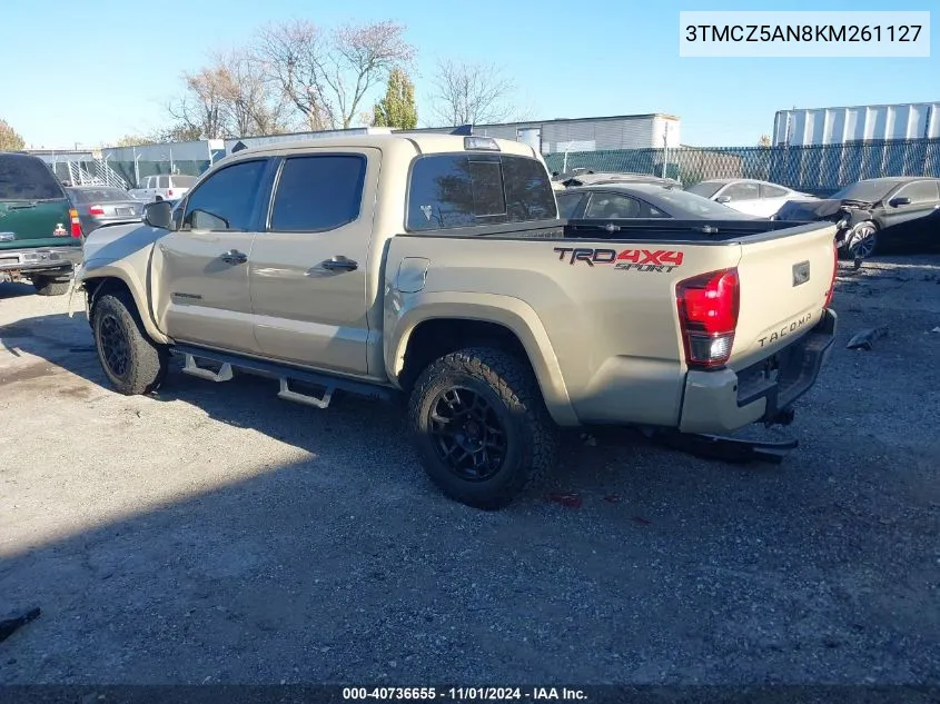 2019 Toyota Tacoma Trd Sport VIN: 3TMCZ5AN8KM261127 Lot: 40736655