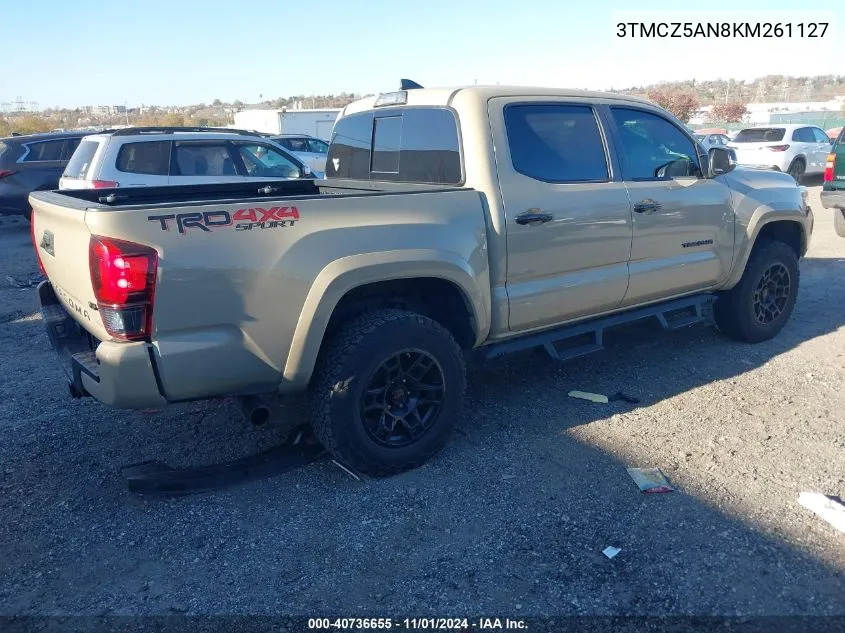 2019 Toyota Tacoma Trd Sport VIN: 3TMCZ5AN8KM261127 Lot: 40736655