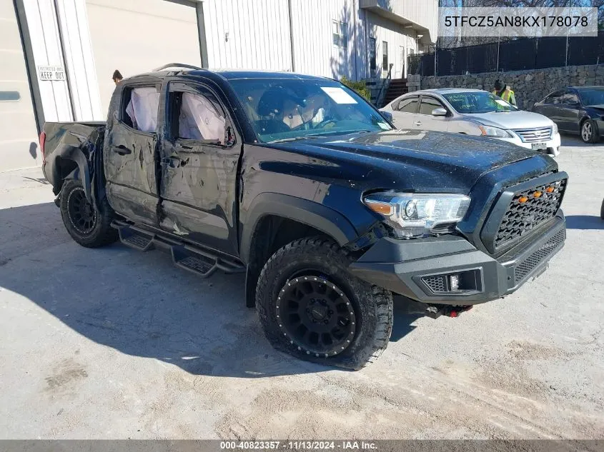 2019 Toyota Tacoma Trd Off Road VIN: 5TFCZ5AN8KX178078 Lot: 40823357