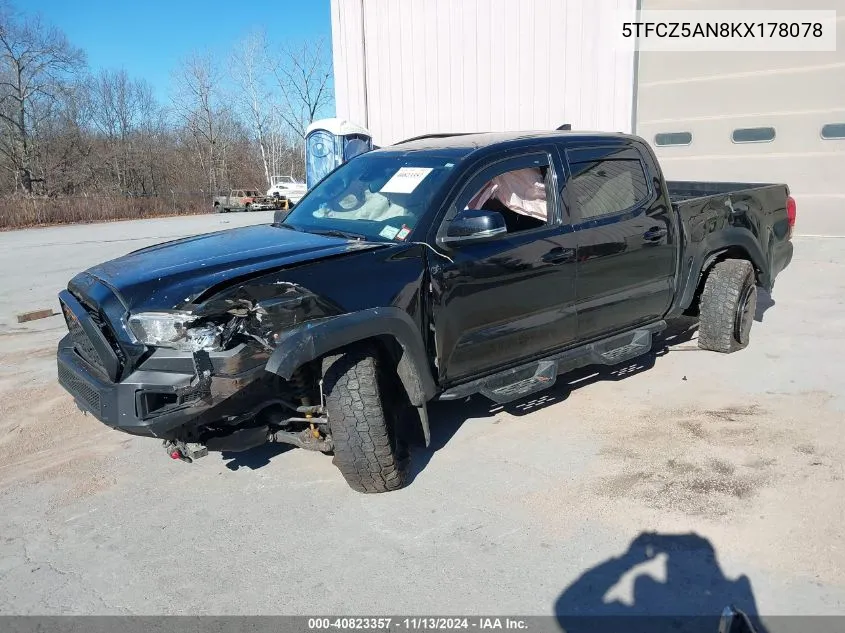 2019 Toyota Tacoma Trd Off Road VIN: 5TFCZ5AN8KX178078 Lot: 40823357