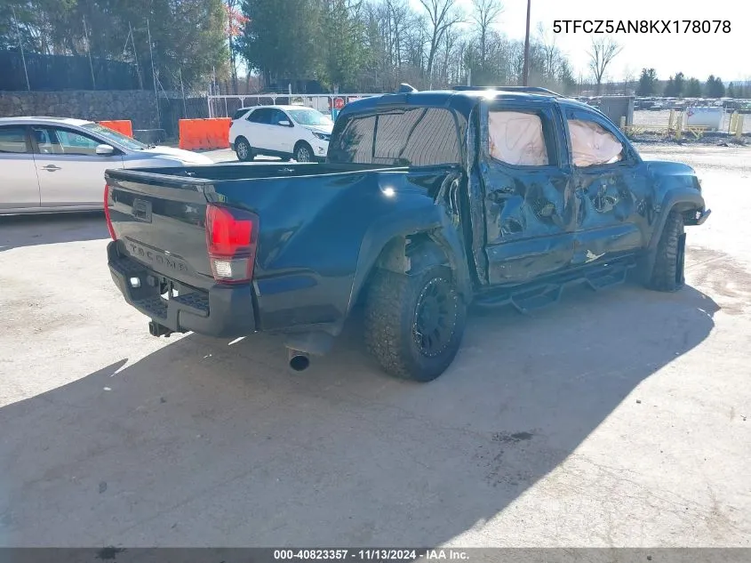 2019 Toyota Tacoma Trd Off Road VIN: 5TFCZ5AN8KX178078 Lot: 40823357