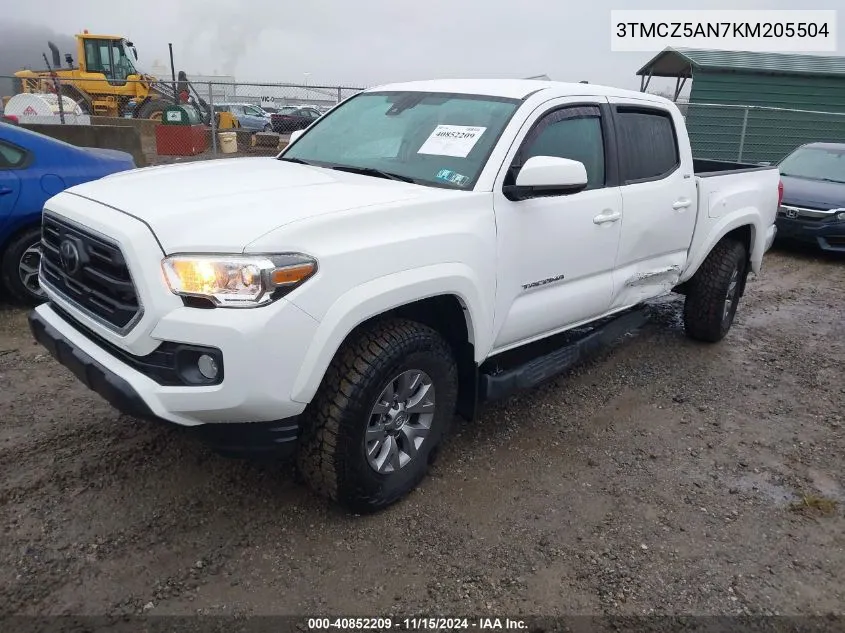 2019 Toyota Tacoma Sr5 V6 VIN: 3TMCZ5AN7KM205504 Lot: 40852209