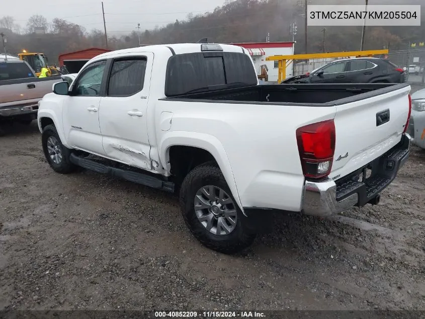 2019 Toyota Tacoma Sr5 V6 VIN: 3TMCZ5AN7KM205504 Lot: 40852209