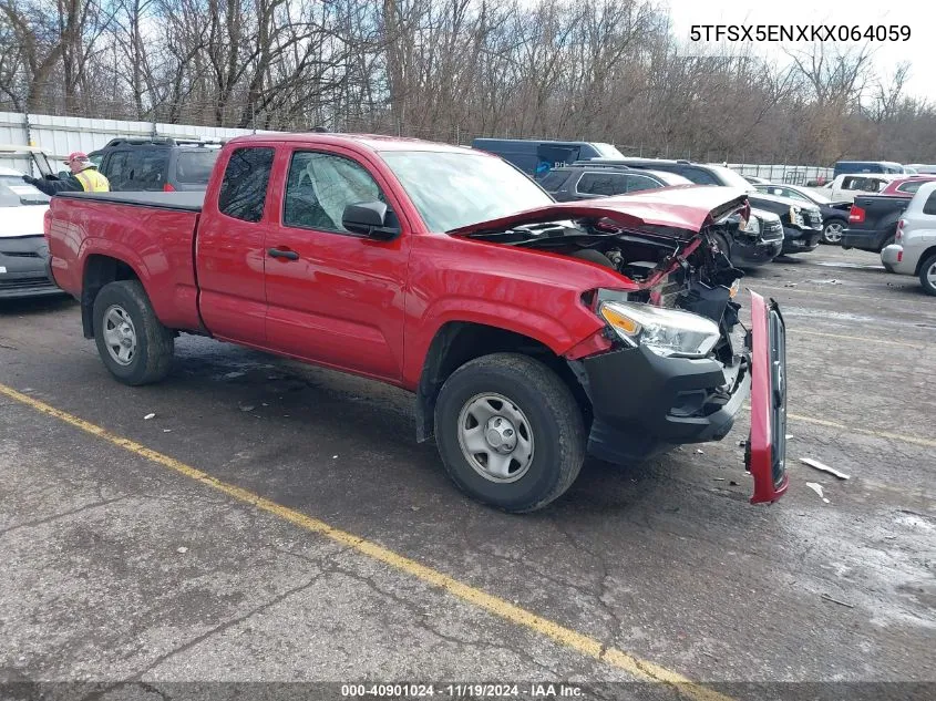 2019 Toyota Tacoma Sr VIN: 5TFSX5ENXKX064059 Lot: 40901024