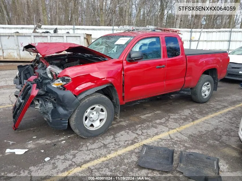 2019 Toyota Tacoma Sr VIN: 5TFSX5ENXKX064059 Lot: 40901024