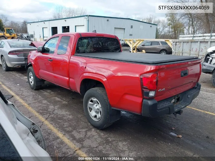 2019 Toyota Tacoma Sr VIN: 5TFSX5ENXKX064059 Lot: 40901024