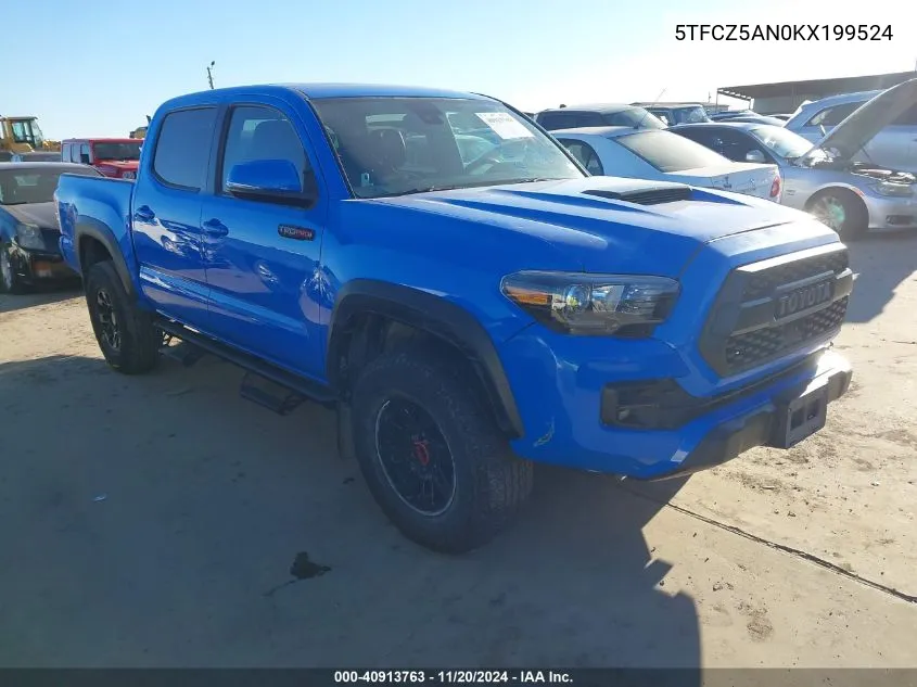 2019 Toyota Tacoma Trd Pro VIN: 5TFCZ5AN0KX199524 Lot: 40913763