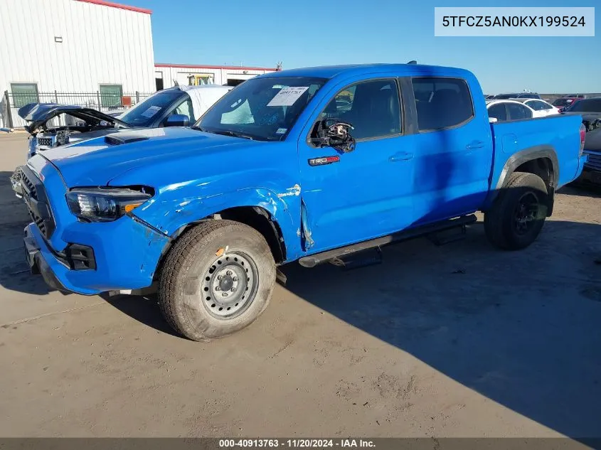 2019 Toyota Tacoma Trd Pro VIN: 5TFCZ5AN0KX199524 Lot: 40913763