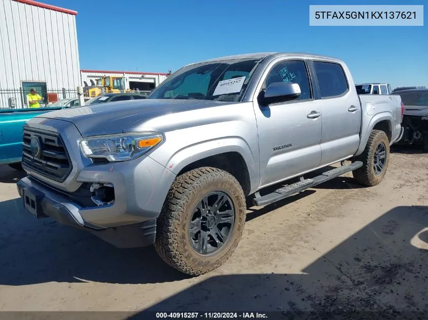 2019 Toyota Tacoma Sr VIN: 5TFAX5GN1KX137621 Lot: 40915257