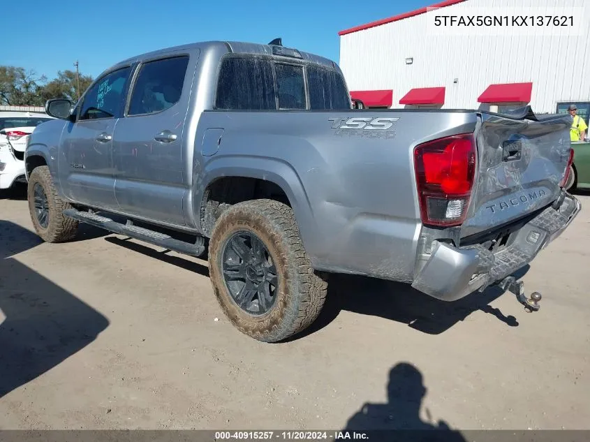 2019 Toyota Tacoma Sr VIN: 5TFAX5GN1KX137621 Lot: 40915257