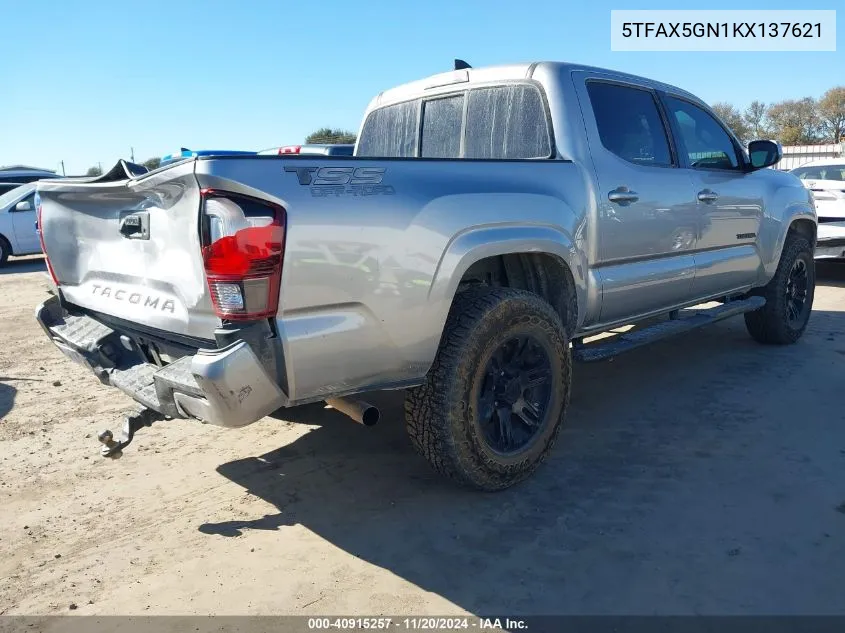 2019 Toyota Tacoma Sr VIN: 5TFAX5GN1KX137621 Lot: 40915257