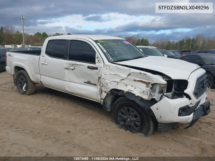 2020 Toyota Tacoma VIN: 5TFDZ5BN3LX049296 Lot: 12073450