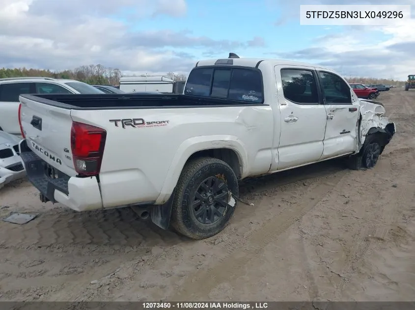 2020 Toyota Tacoma VIN: 5TFDZ5BN3LX049296 Lot: 12073450