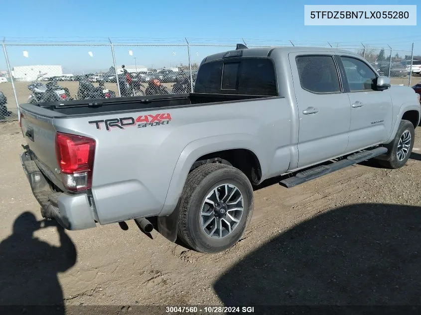 2020 Toyota Tacoma Double Cab/Sr5/Trd Sport/Trd Off Road VIN: 5TFDZ5BN7LX055280 Lot: 30047560