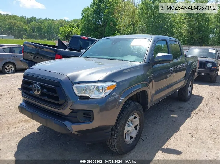 2020 Toyota Tacoma Sr V6 VIN: 3TMCZ5AN4LM357192 Lot: 39305102