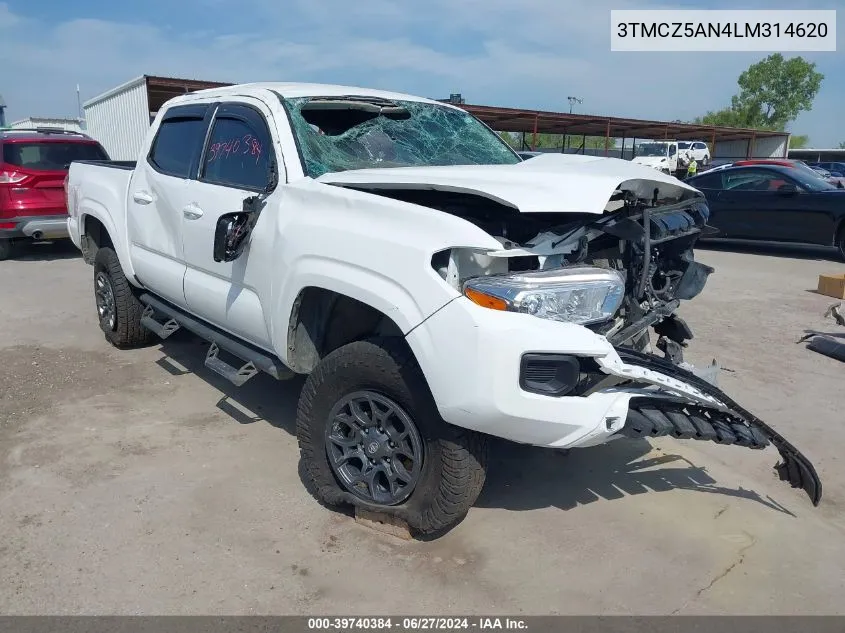 2020 Toyota Tacoma Sr V6 VIN: 3TMCZ5AN4LM314620 Lot: 39740384