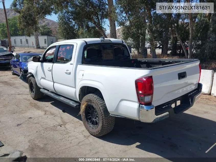 2020 Toyota Tacoma Sr5 VIN: 5TFAX5GN2LX181631 Lot: 39903948