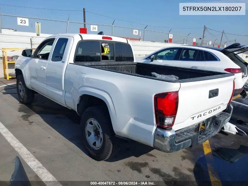 2020 Toyota Tacoma Sr5 VIN: 5TFRX5GN2LX180207 Lot: 40047872