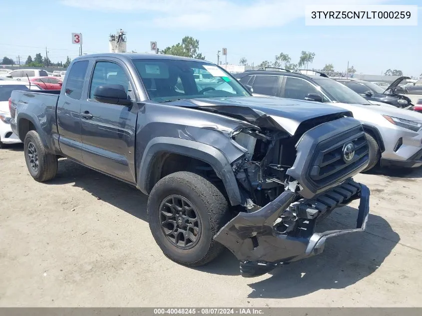 2020 Toyota Tacoma Sr V6 VIN: 3TYRZ5CN7LT000259 Lot: 40048245