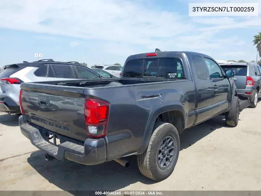 2020 Toyota Tacoma Sr V6 VIN: 3TYRZ5CN7LT000259 Lot: 40048245