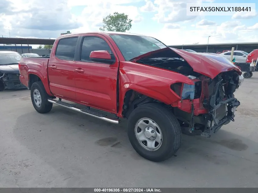 2020 Toyota Tacoma 2Wd Sr VIN: 5TFAX5GNXLX188441 Lot: 40196305