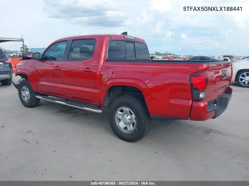 2020 Toyota Tacoma 2Wd Sr VIN: 5TFAX5GNXLX188441 Lot: 40196305