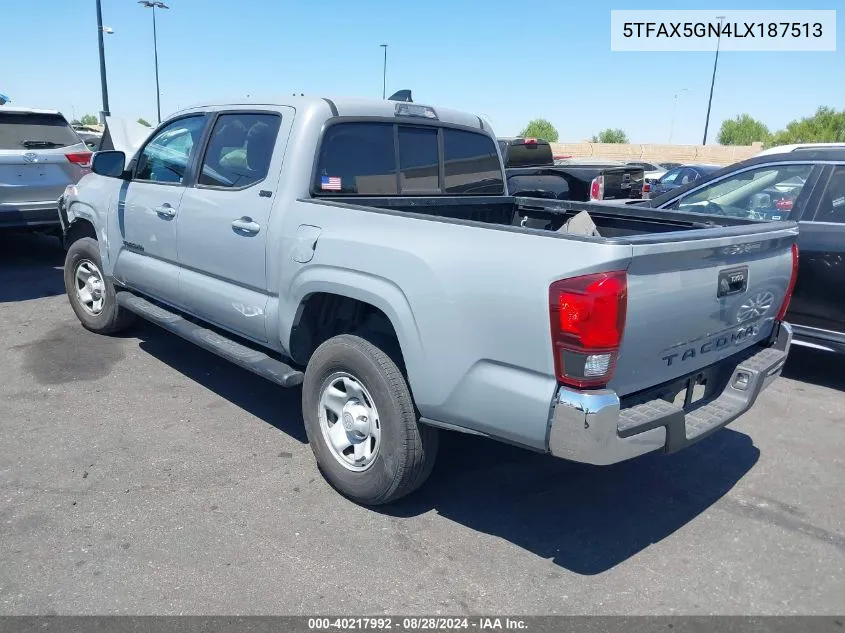 2020 Toyota Tacoma Sr5 VIN: 5TFAX5GN4LX187513 Lot: 40217992