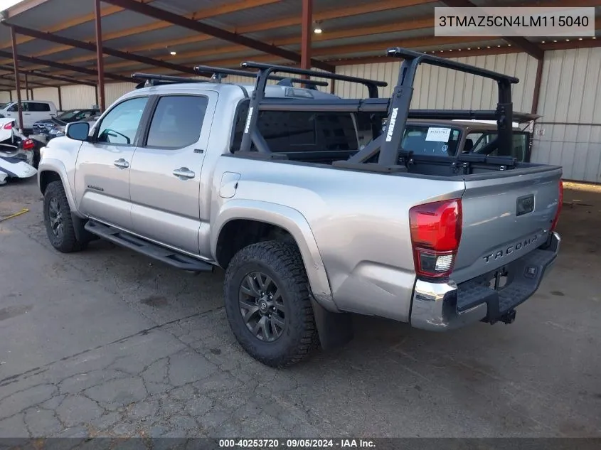 2020 Toyota Tacoma Double Cab/Sr5/Trd Sport/ VIN: 3TMAZ5CN4LM115040 Lot: 40253720