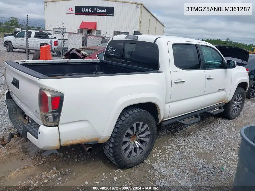 3TMGZ5AN0LM361287 2020 Toyota Tacoma Limited