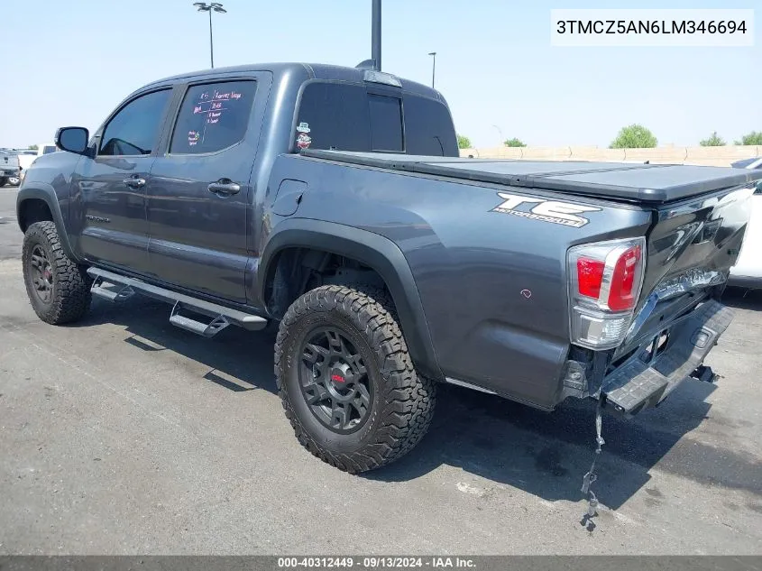 2020 Toyota Tacoma Trd Off-Road VIN: 3TMCZ5AN6LM346694 Lot: 40312449