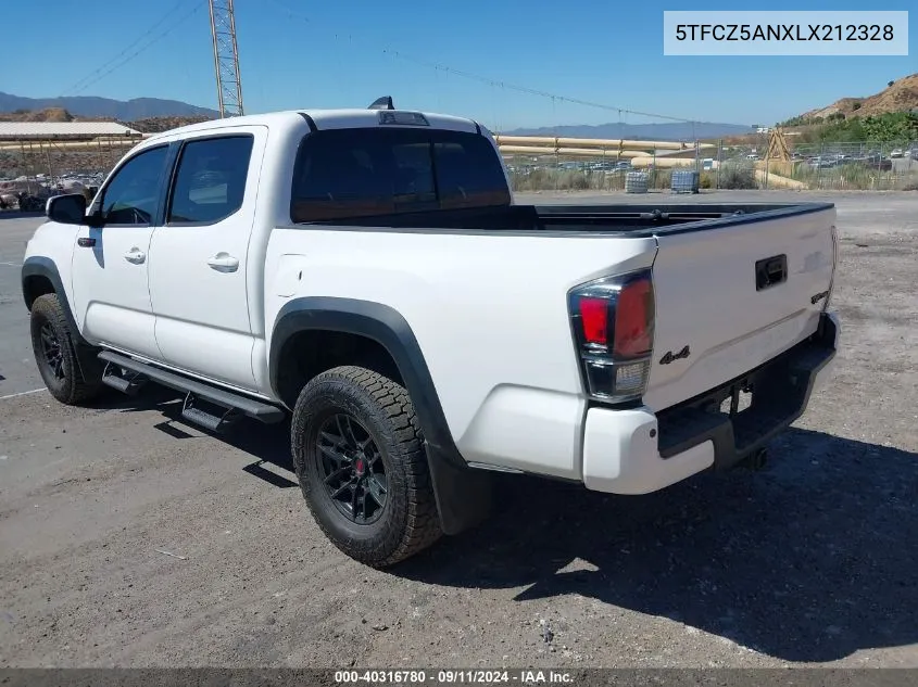 2020 Toyota Tacoma Double Cab/Sr/Sr5/Trd Spo VIN: 5TFCZ5ANXLX212328 Lot: 40316780