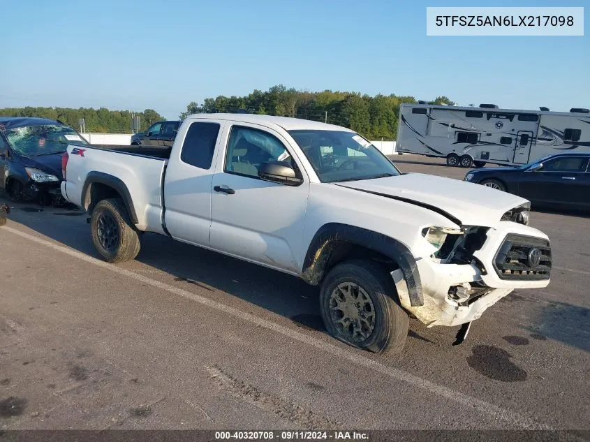 2020 Toyota Tacoma Access Cab/Sr/Sr5/Trd Spo VIN: 5TFSZ5AN6LX217098 Lot: 40320708