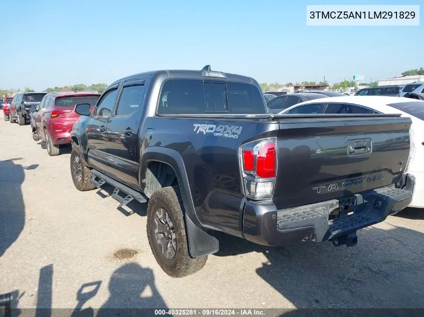 2020 Toyota Tacoma Double Cab/Sr/Sr5/Trd Spo VIN: 3TMCZ5AN1LM291829 Lot: 40325281