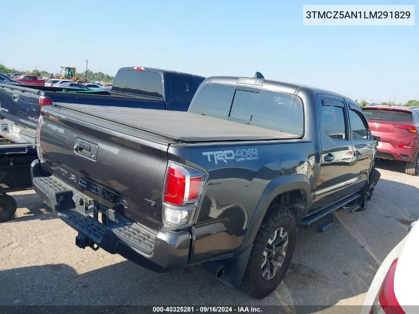 2020 Toyota Tacoma Double Cab/Sr/Sr5/Trd Spo VIN: 3TMCZ5AN1LM291829 Lot: 40325281