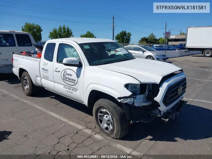 2020 Toyota Tacoma Sr VIN: 5TFRX5GN9LX181581 Lot: 40339061