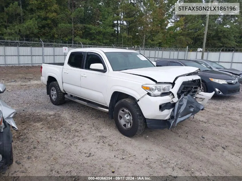 2020 Toyota Tacoma Sr VIN: 5TFAX5GN2LX186196 Lot: 40366354