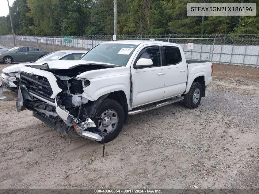 2020 Toyota Tacoma Sr VIN: 5TFAX5GN2LX186196 Lot: 40366354