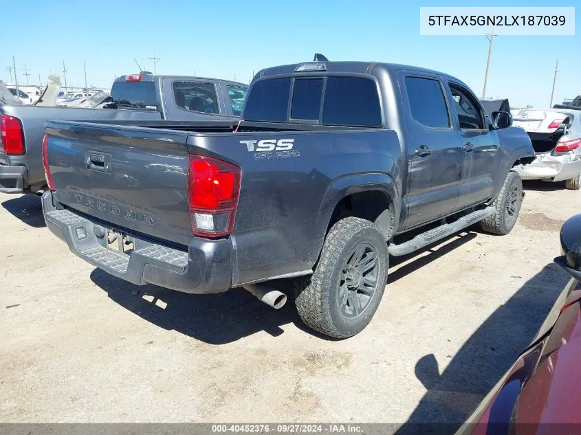 2020 Toyota Tacoma Sr VIN: 5TFAX5GN2LX187039 Lot: 40452376