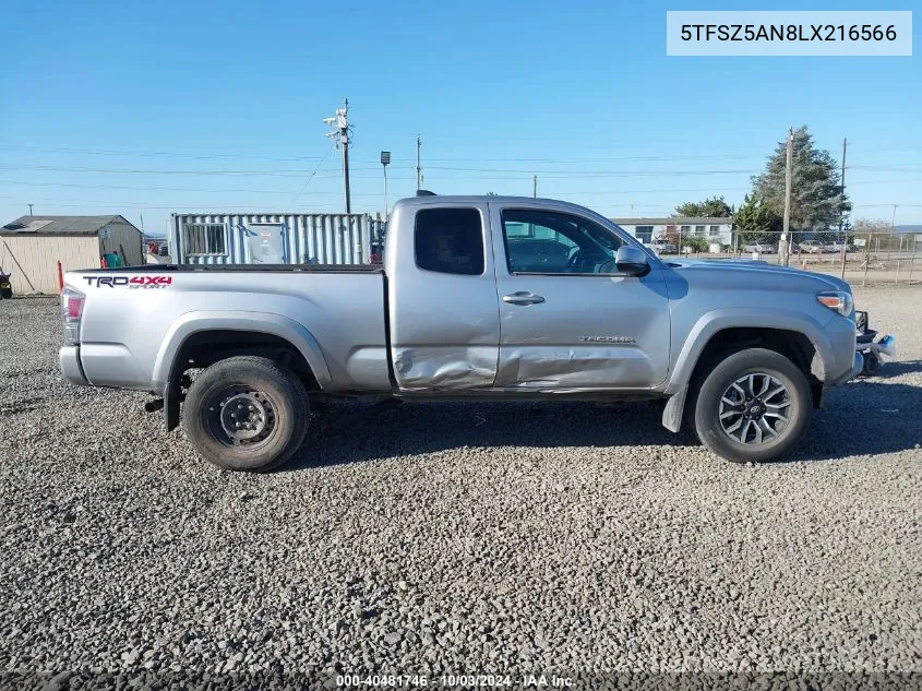 2020 Toyota Tacoma Trd Sport VIN: 5TFSZ5AN8LX216566 Lot: 40481746