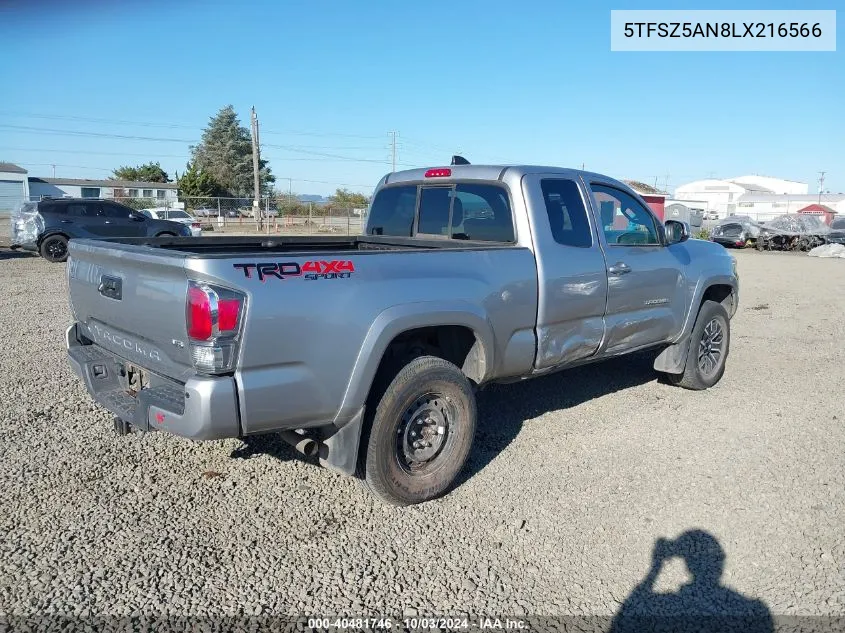 2020 Toyota Tacoma Trd Sport VIN: 5TFSZ5AN8LX216566 Lot: 40481746