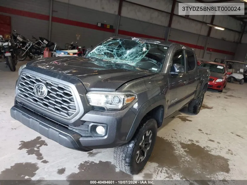 2020 Toyota Tacoma Trd Off-Road VIN: 3TYDZ5BN8LT000024 Lot: 40494601