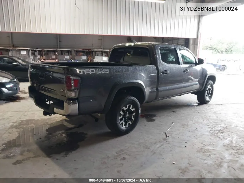 2020 Toyota Tacoma Trd Off-Road VIN: 3TYDZ5BN8LT000024 Lot: 40494601