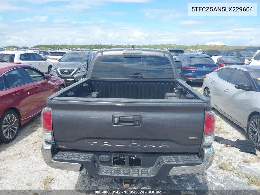 2020 Toyota Tacoma Double Cab/Sr/Sr5/Trd Spo VIN: 5TFCZ5AN5LX229604 Lot: 40509142