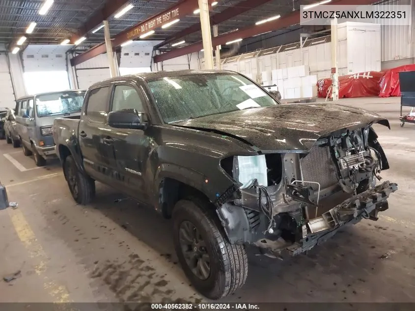 2020 Toyota Tacoma Sr5 V6 VIN: 3TMCZ5ANXLM322351 Lot: 40562382